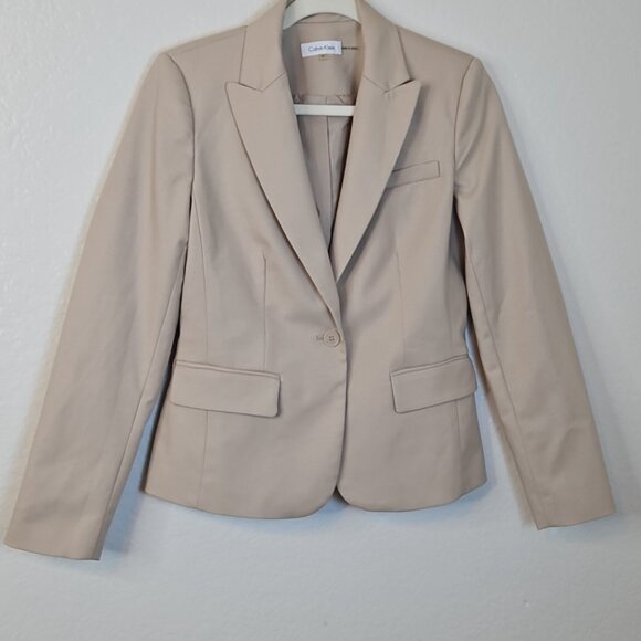 Calvin Klein Beige Blazer Women’s Size 4 - Picture 3 of 14